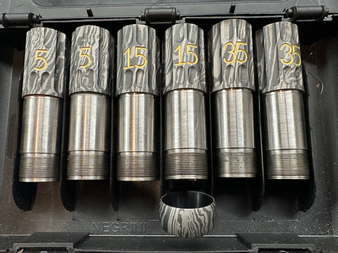 Extreme Custom Finish Titanium Choke Tubes and Barrel Hanger 12 Gauge