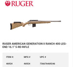 RUGER AMERICAN GENERATION II RANCH 400 Legend