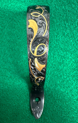 Engraved Krieghoff K80 trigger guard - Scroll with gold lines