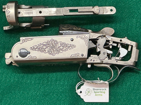 Krieghoff K80 Receiver and Iron Gold Broken Clay Trigger Guard & Gold Broken Clay Top Latch